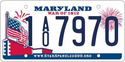 MD license plate 1AO7970
