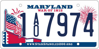 MD license plate 1AO7974