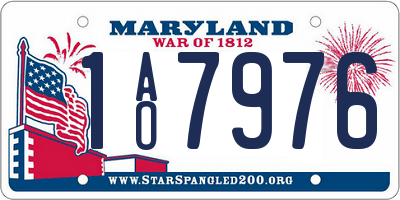MD license plate 1AO7976