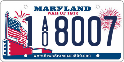 MD license plate 1AO8007