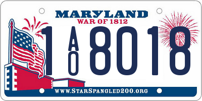 MD license plate 1AO8018