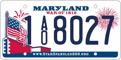 MD license plate 1AO8027