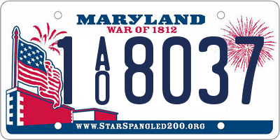 MD license plate 1AO8037