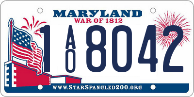 MD license plate 1AO8042
