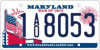 MD license plate 1AO8053