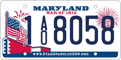 MD license plate 1AO8058