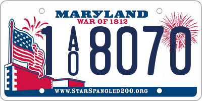 MD license plate 1AO8070