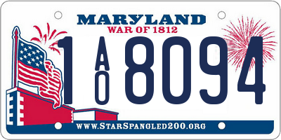 MD license plate 1AO8094