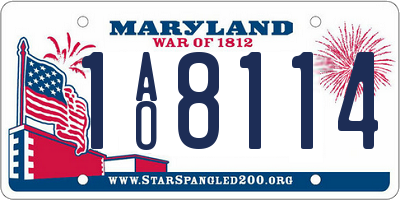 MD license plate 1AO8114