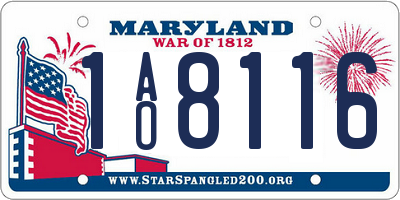 MD license plate 1AO8116