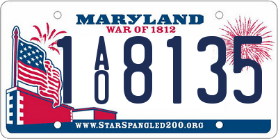 MD license plate 1AO8135