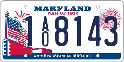 MD license plate 1AO8143