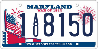 MD license plate 1AO8150