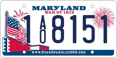 MD license plate 1AO8151