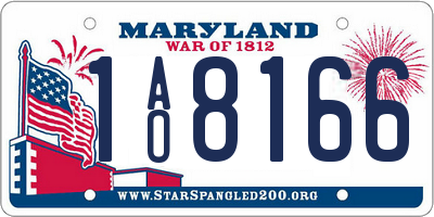 MD license plate 1AO8166