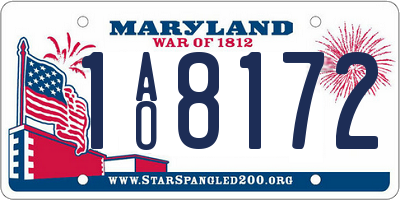 MD license plate 1AO8172
