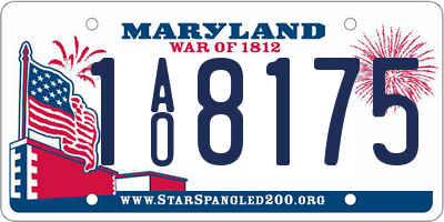 MD license plate 1AO8175