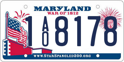 MD license plate 1AO8178