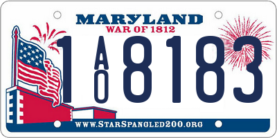 MD license plate 1AO8183
