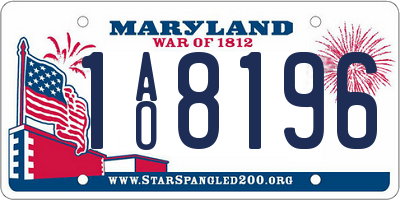 MD license plate 1AO8196