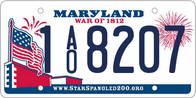MD license plate 1AO8207