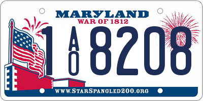MD license plate 1AO8208