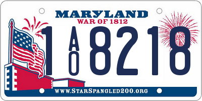 MD license plate 1AO8218