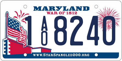 MD license plate 1AO8240