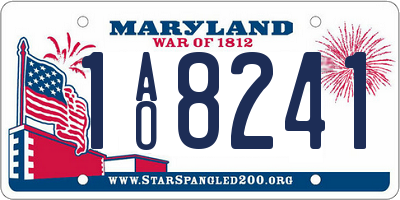 MD license plate 1AO8241