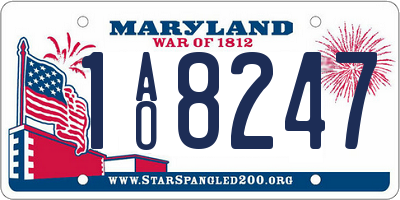 MD license plate 1AO8247