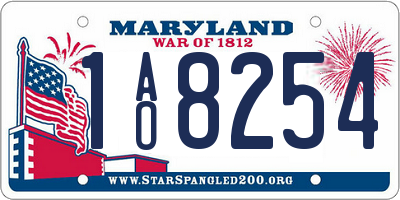 MD license plate 1AO8254