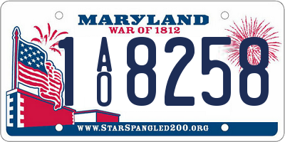 MD license plate 1AO8258