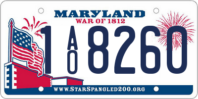 MD license plate 1AO8260