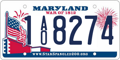 MD license plate 1AO8274