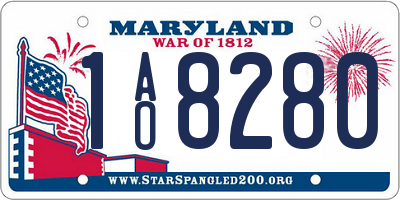 MD license plate 1AO8280