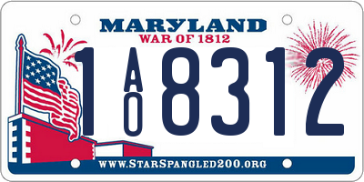 MD license plate 1AO8312