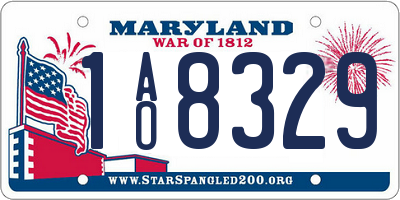 MD license plate 1AO8329