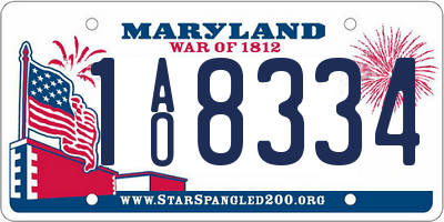 MD license plate 1AO8334