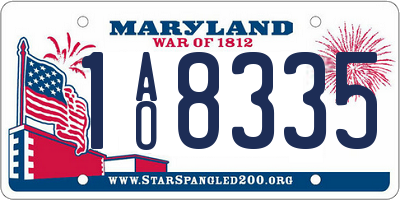 MD license plate 1AO8335