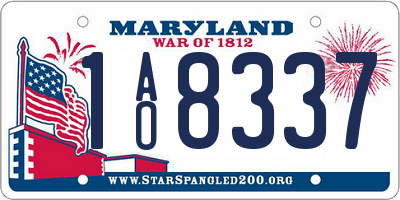 MD license plate 1AO8337