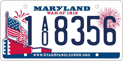 MD license plate 1AO8356