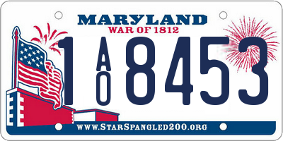 MD license plate 1AO8453