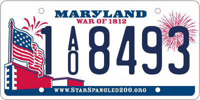 MD license plate 1AO8493