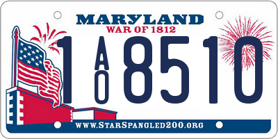 MD license plate 1AO8510