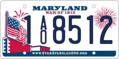 MD license plate 1AO8512