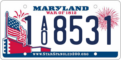 MD license plate 1AO8531