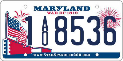 MD license plate 1AO8536