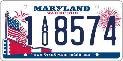 MD license plate 1AO8574