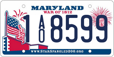 MD license plate 1AO8599