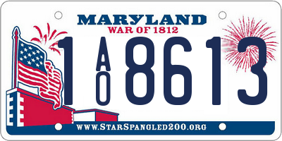 MD license plate 1AO8613
